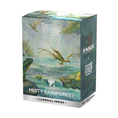 Magic: The Gathering — 100 pochettes Toucher terre Forêt pluvieuse brumeuse (Dragon Shield)