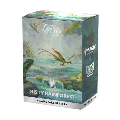 Magic: The Gathering — 100 pochettes Toucher terre Forêt pluvieuse brumeuse (Dragon Shield)
