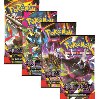 Pokémon — Lot de 4 boosters Méga-Évolution Nuit Noire