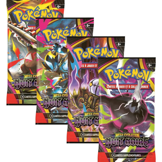 Pokémon — Lot de 4 boosters Méga-Évolution Nuit Noire