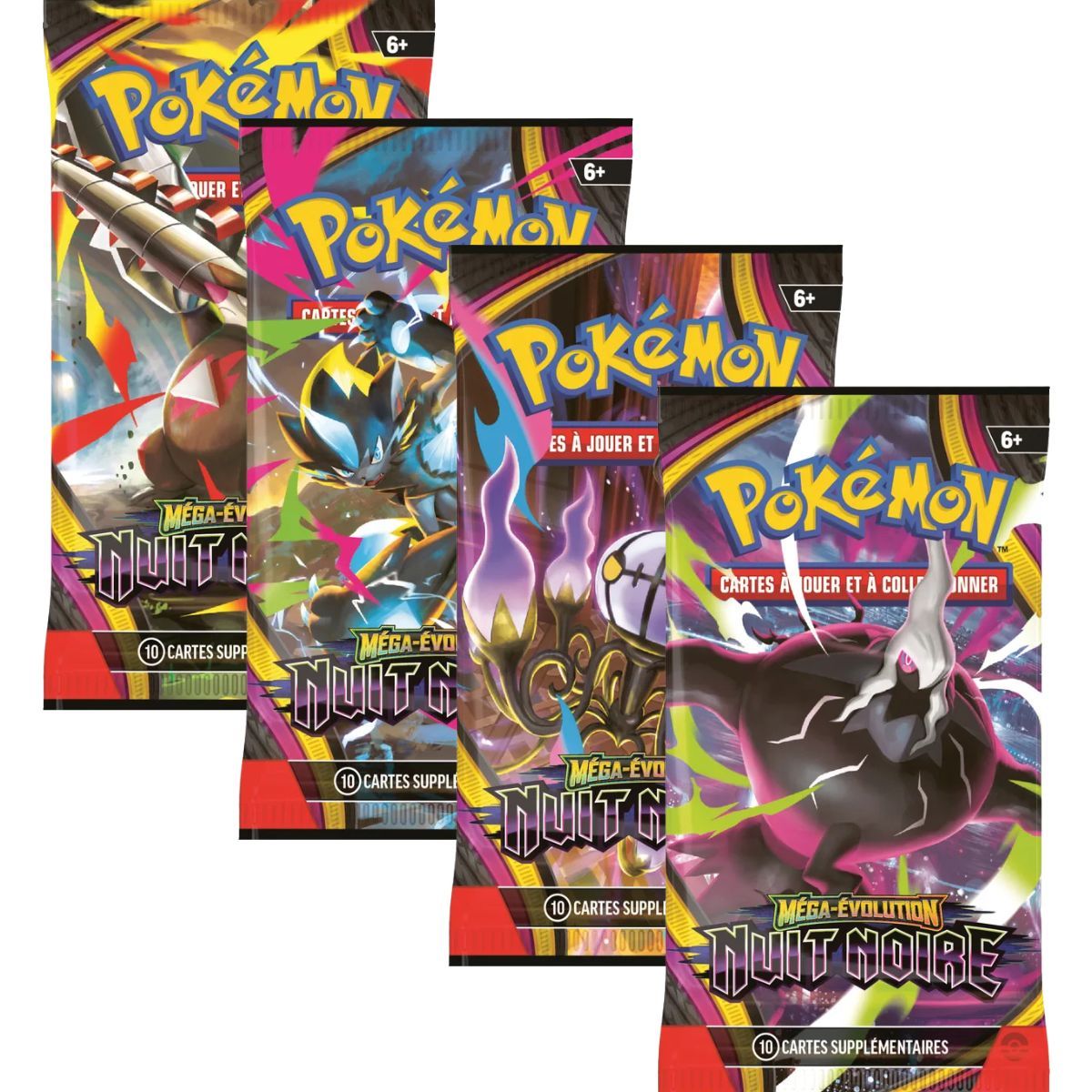 Pokémon — Lot de 4 boosters Méga-Évolution Nuit Noire